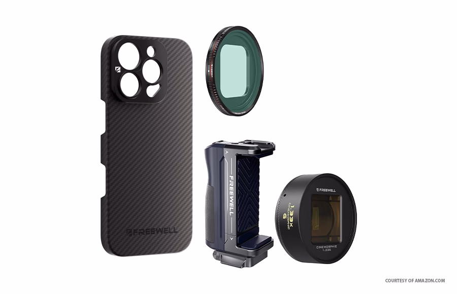 Image 5: Best Anamorphic Lenses for iPhone Photography - 5. Freewell Pro Filmmaker Cine Pro Kit for iPhone 16 Pro with 1.33x